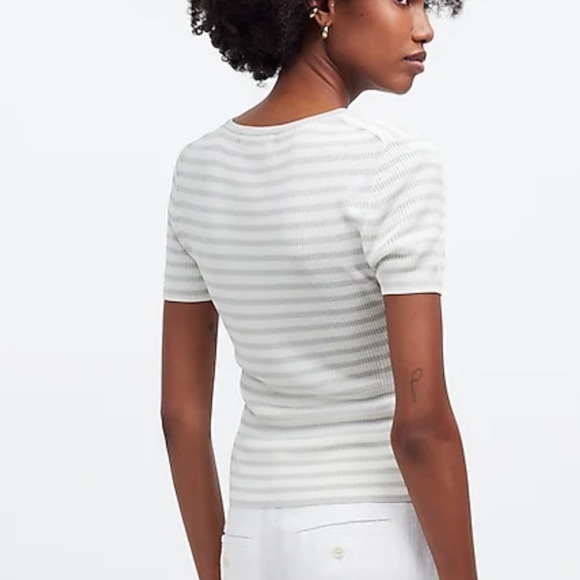 Madewell monument stripe Micro-Rib Sweater Tee - Picture 3 of 6